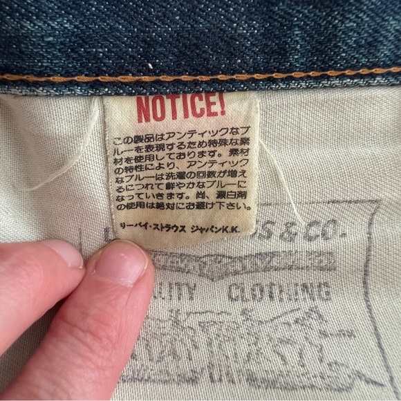 Vintage Levi’s 502xx 90s Japanese Selvedge Distressed Big E denim jeans. - Picture 10 of 13